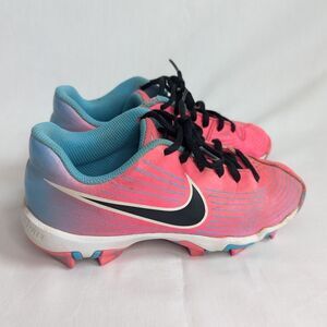 NIKE Hyperdiamond 3 Pink Blue Keystone Softball Cleats Shoes 2Y 2